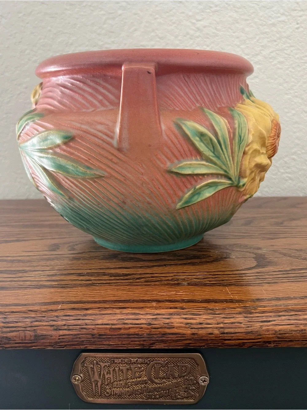 Vintage Roseville Art Pottery Peony Jardiniere Vase #661-6 – Double Handled USA